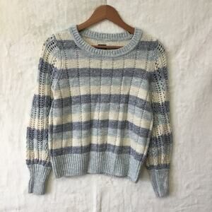 GAP Blue and White Striped Knit Sweater Top